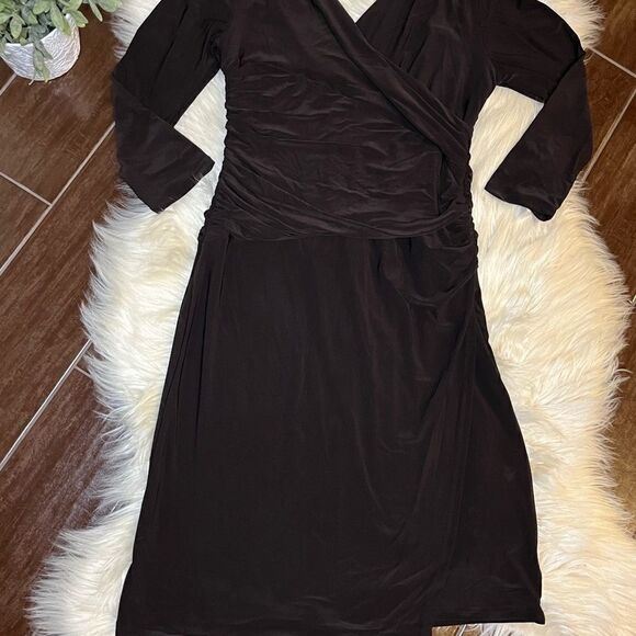 Carmen Marc Valvo brown dress sz Medium - Picture 1 of 8